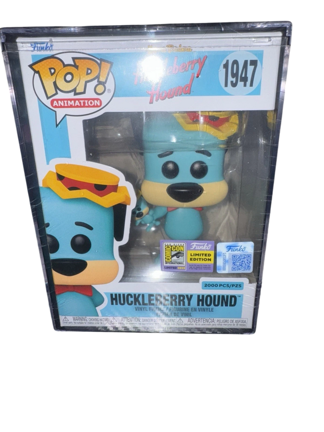 Funko Pop! Animation Huckleberry Hound figure, limited edition LE 2,000 SDCC 2025 convention exclusive, collectible toy.