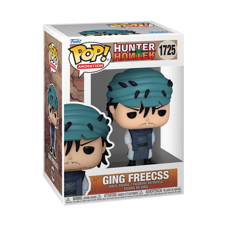 Funko Pop! Animation Ging Freecss figure with box imperfection, collectible toy from Hunter X Hunter series, by Shak's Pop Shop.
