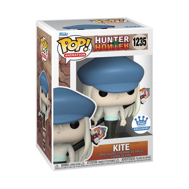 Funko Pop! Animation Hunter X Hunter Kite with Carbine figure, collectible toy from Shak's Pop Shop, exclusive to Funko Shop.