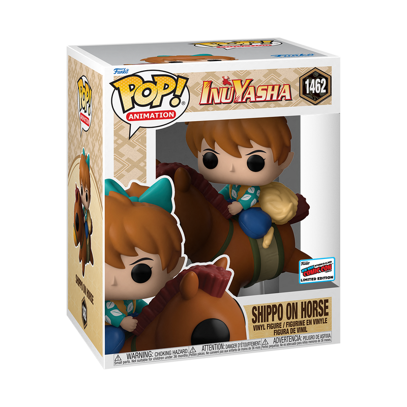 Funko Pop! Animation Inuyasha Shippo on Horse figure with 2023 NYCC con sticker, collectible vinyl toy by Shak's Pop Shop