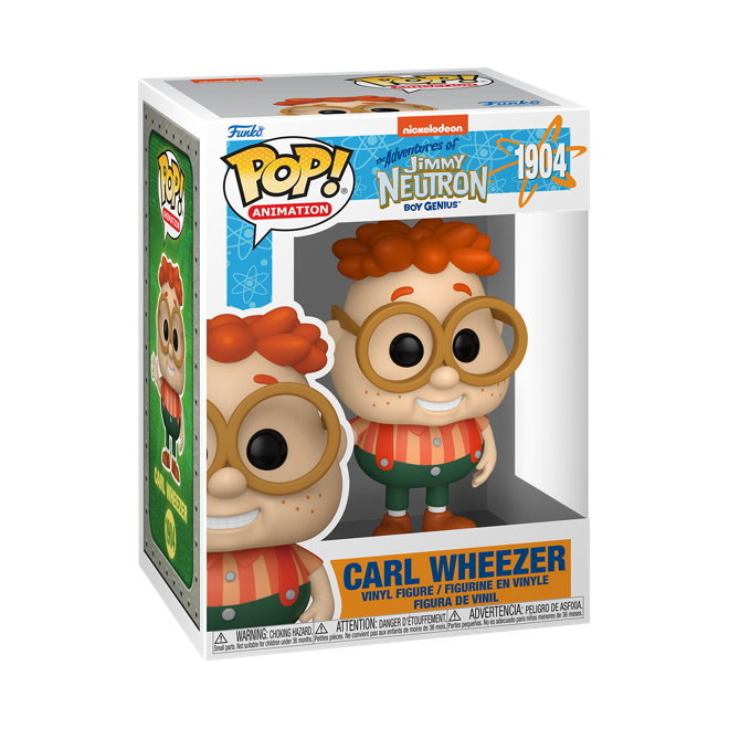 Funko Pop! Animation figure of Carl Wheezer from Jimmy Neutron, collectible toy in original pose with detailed features.