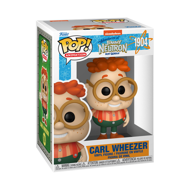 Funko Pop! Animation figure of Carl Wheezer from Jimmy Neutron, collectible toy in original pose with detailed features.