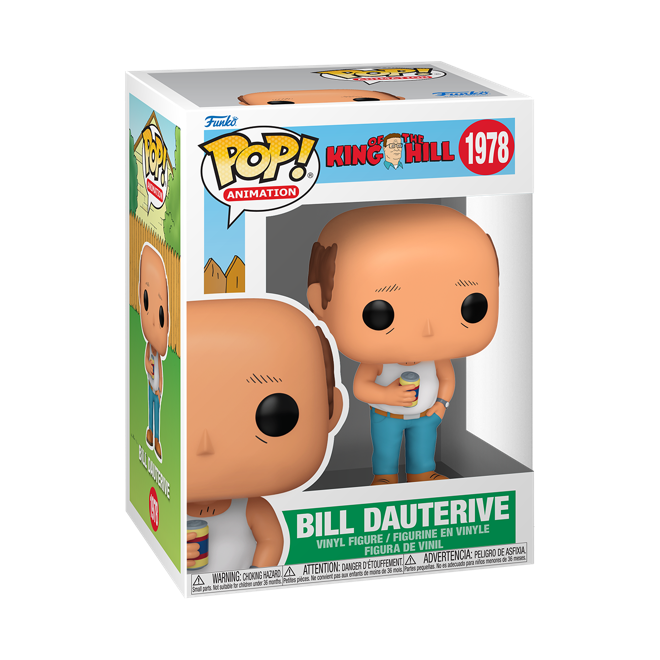 Funko Pop! Animation King of the Hill Bill Dauterive figure by Shak's Pop Shop, with detailed cartoon character design.