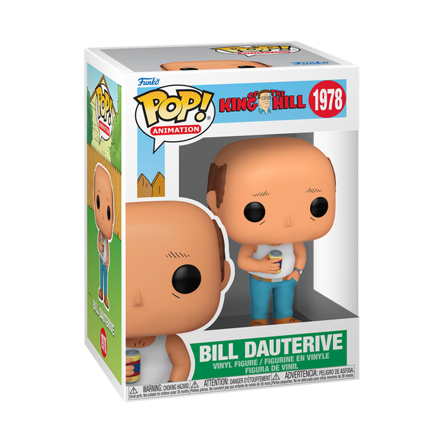 Funko Pop! Animation King of the Hill Bill Dauterive figure by Shak's Pop Shop, with detailed cartoon character design.