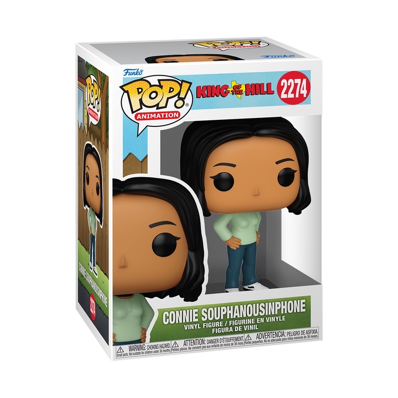 Funko Pop! Animation King of the Hill: Connie Souphanousinphone figure with detailed character design, collectible vinyl toy.