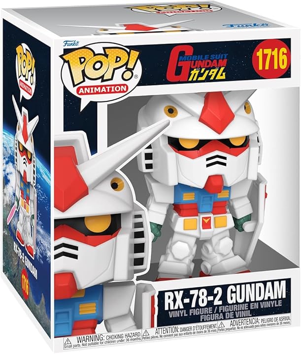 Funko Pop! Animation Mobile Suit Gundam RX-78-2 Gundam figure, 6-inch collectible with detailed design and iconic robot features.