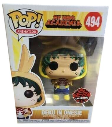 Funko Pop! Animation My Hero Academia Deku in onesie figure by Shak's Pop Shop, EB Games exclusive, featuring Deku in a cute onesie costume.