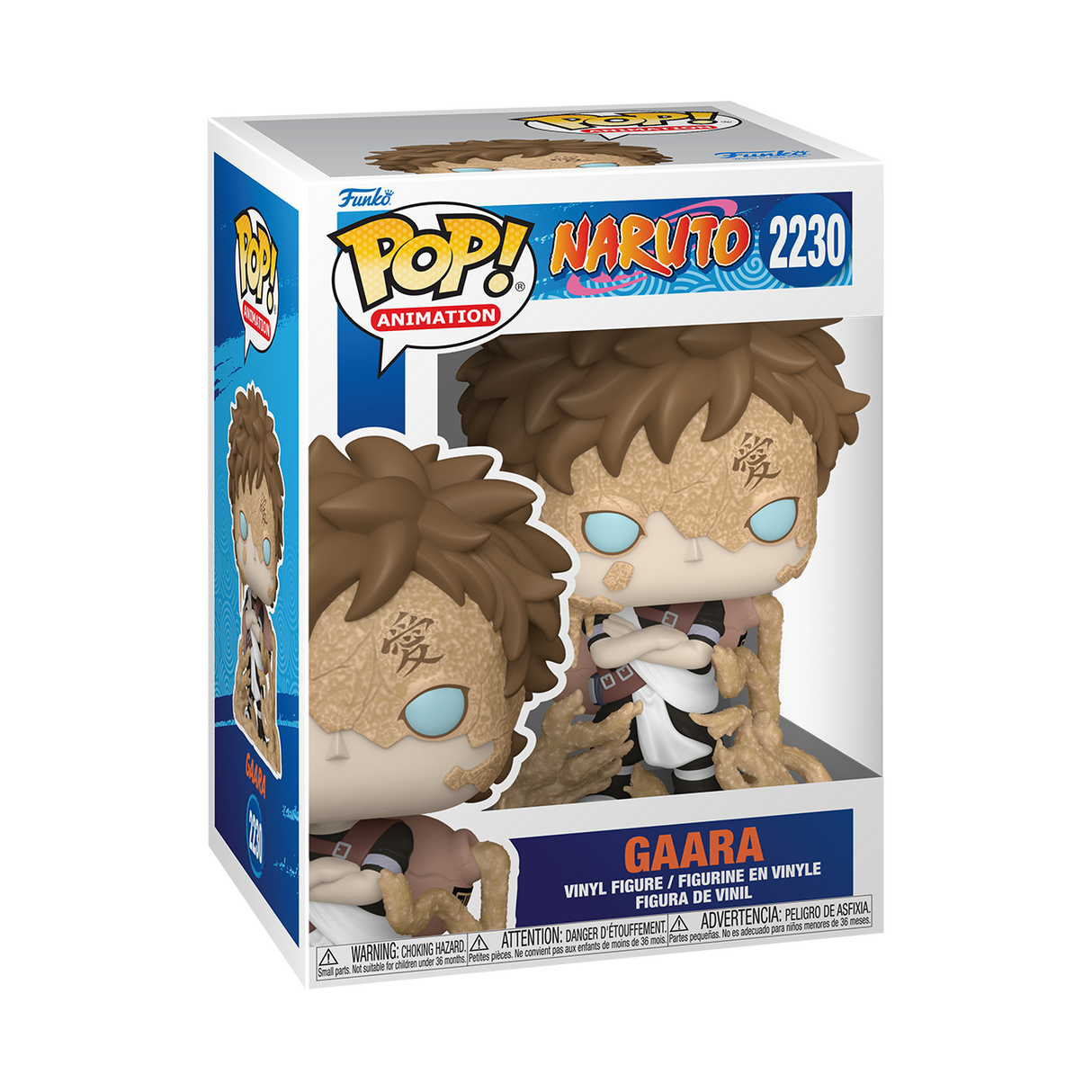 Funko Pop! Animation Gaara figure from Naruto series, collectible toy with detailed design and iconic character pose.