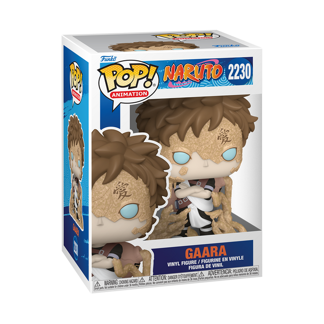 Funko Pop! Animation Gaara figure from Naruto series, collectible toy with detailed design and iconic character pose.