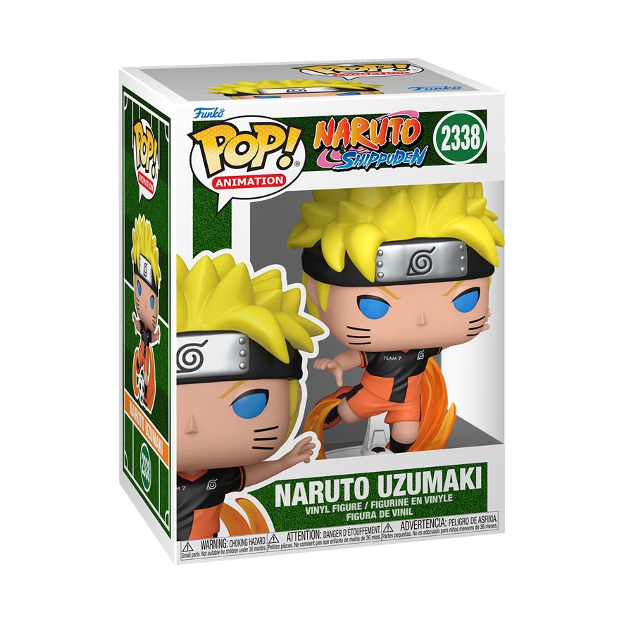 Funko Pop! Animation Naruto Uzumaki figure from Naruto Shippuden with spiky blonde hair and orange ninja outfit.