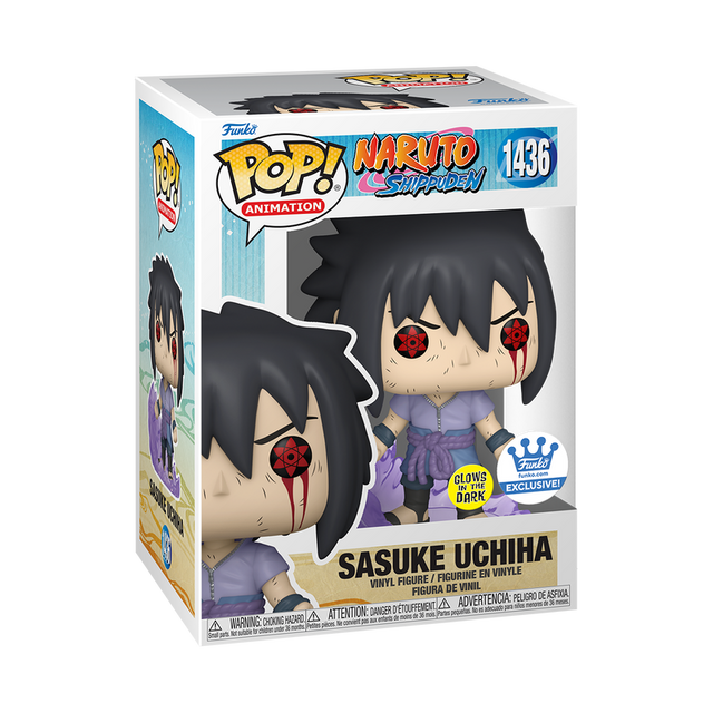 Funko Pop! Animation Naruto Shippuden Sasuke Uchiha Amaterasu glow figure, exclusive collectible from Shak's Pop Shop