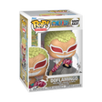 Funko Pop! Animation One Piece Doflamingo figure from Shak's Pop Shop, featuring character with colorful outfit and distinctive stance