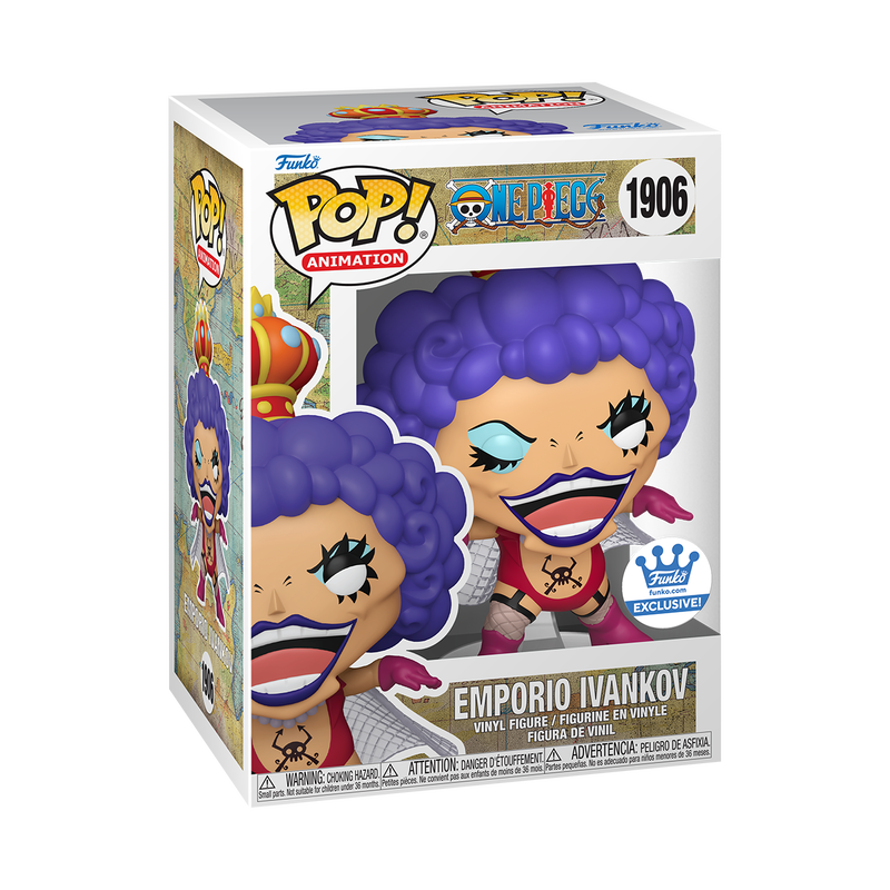 Funko Pop! Animation One Piece Emporio Ivankov figure by Shak's Pop Shop, detailed vinyl collectible with vibrant colors.