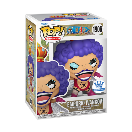 Funko Pop! Animation One Piece Emporio Ivankov figure by Shak's Pop Shop, detailed vinyl collectible with vibrant colors.