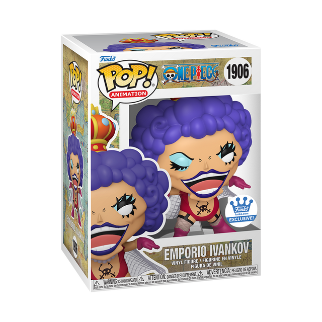 Funko Pop! Animation One Piece Emporio Ivankov figure by Shak's Pop Shop, detailed vinyl collectible with vibrant colors.