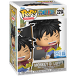 Funko Pop! Animation One Piece Monkey D. Luffy figure with flag, special edition collectible in box, featuring detailed design and vibrant colors.
