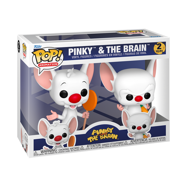 Funko Pop! Pinky and the Brain 2-pack featuring collectible vinyl figures from the Animation series, displayed together.