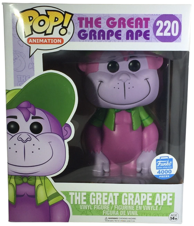 Funko Pop! Animation The Great Grape Ape 6-inch figure, exclusive collectible by Shak's Pop Shop with limited edition L.E. 4,000