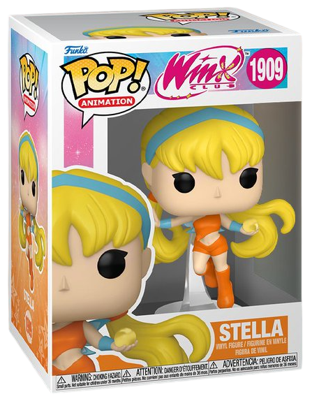 Funko Pop! Animation Winx Club Stella figure with vibrant hair and magical outfit, collectible toy from Shak's Pop Shop.