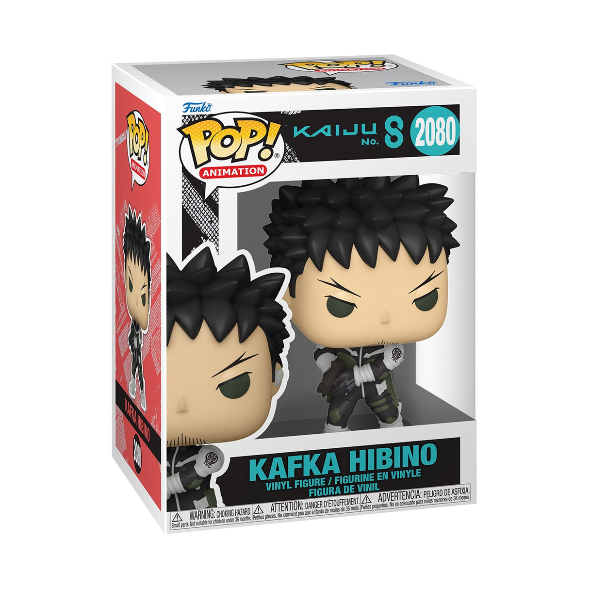 Funko Pop! Animation Kaiju No.8 Kafka Hibino figure with detailed design and vibrant colors, collectible display figure from Shak's Pop Shop.