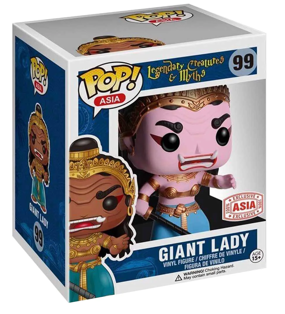 Funko Pop! Asia Giant Lady collectible figure from Legendary Creatures and Myths series, 6-inch size, exclusive to Asia.