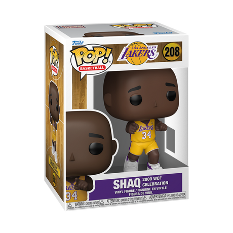 Funko Pop! NBA LA Lakers Shaq 2000 WCF Celebration figure by Shak's Pop Shop, featuring Shaq in Lakers basketball uniform.