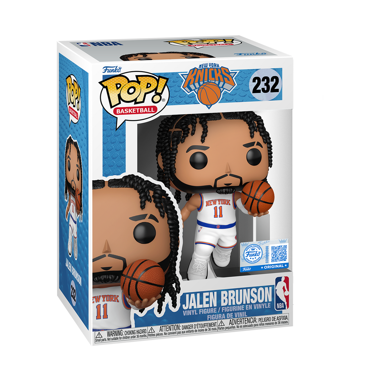 Funko Pop! basketball figure of Jalen Brunson in New York Knicks uniform, special edition collectible by Funko.