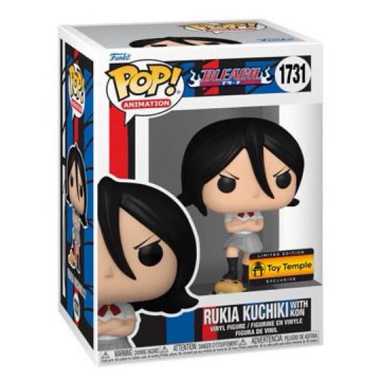 Funko Pop! Bleach Rukia Kuchiki with Kon figure, Toy Temple Exclusive, detailed anime collectible from Shak's Pop Shop