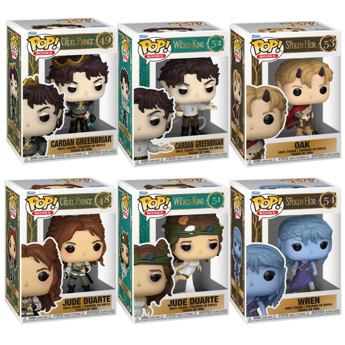 Six Funko Pop! figures from the Folk of the Air series in a collectible bundle, featuring stylized characters from the popular book series.