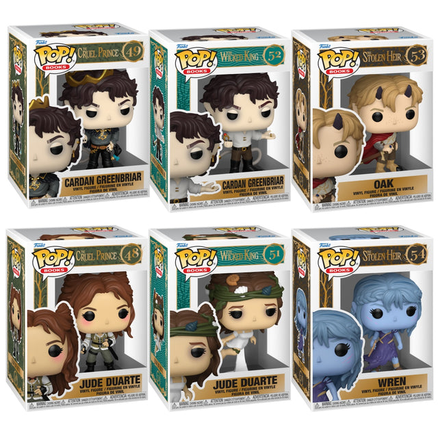 Six Funko Pop! figures from the Folk of the Air series in a collectible bundle, featuring stylized characters from the popular book series.