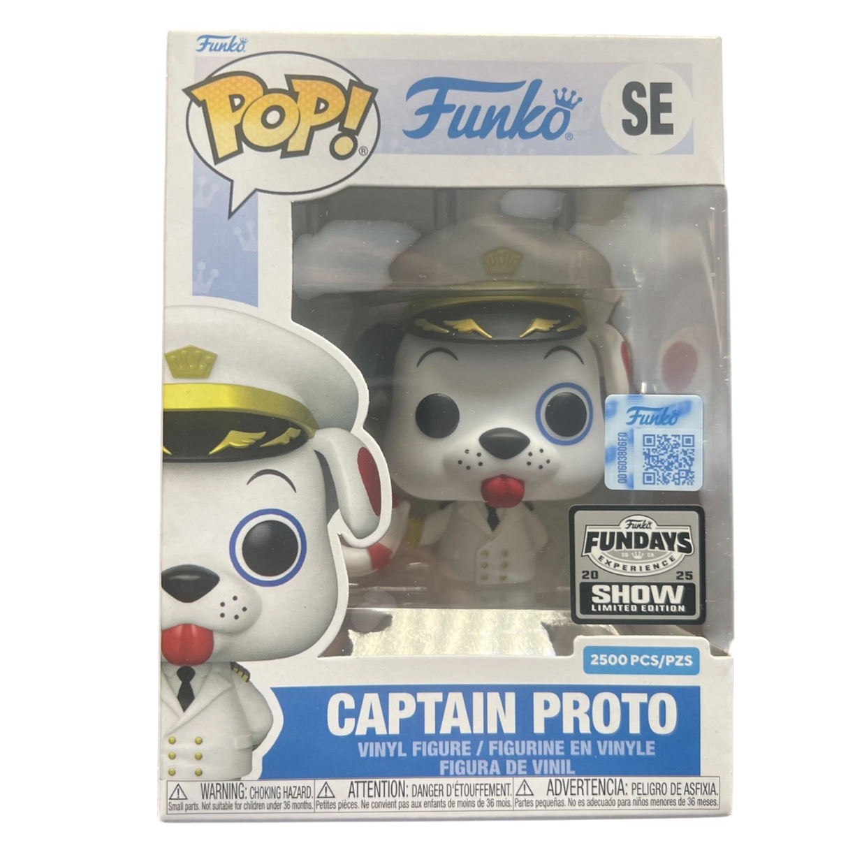 Funko Pop! Captain Proto figure from Shak's Pop Shop, LE 2,500, exclusive for Funko Fundays 2025 show, with box imperfection.