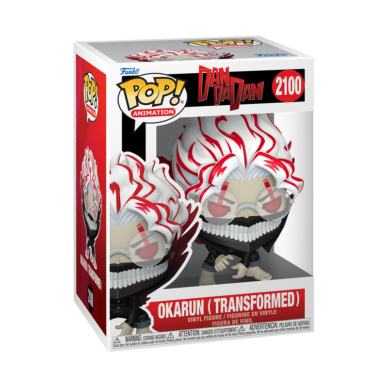 Funko Pop! Dandadan Okarun (Transformed) figure with box imperfections, collectible vinyl toy from Shak's Pop Shop.
