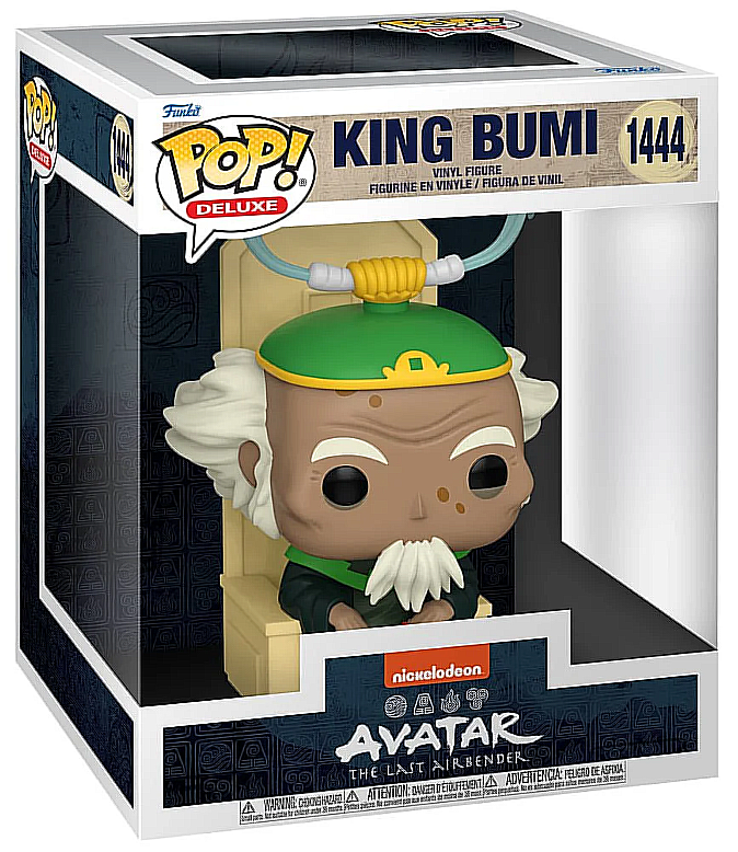 Funko Pop! Deluxe King Bumi figure from Avatar the Last Airbender with a box imperfection, collectible toy from Shak's Pop Shop.