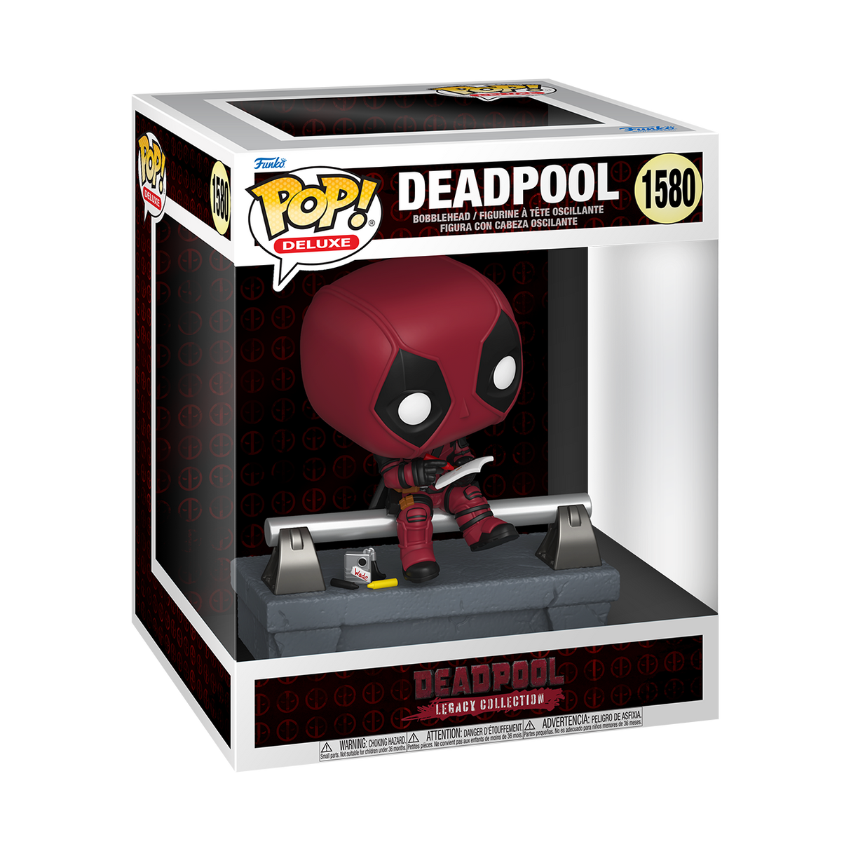 Funko Pop! Deluxe Deadpool on Bridge figure, collectible toy from Shak's Pop Shop featuring Deadpool character on a detailed bridge base