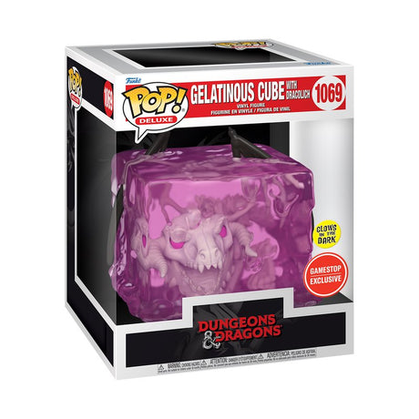 Funko Pop! Deluxe Dungeons & Dragons Gelatinous Cube with Dracolich figure, collectible toy from Shak's Pop Shop.