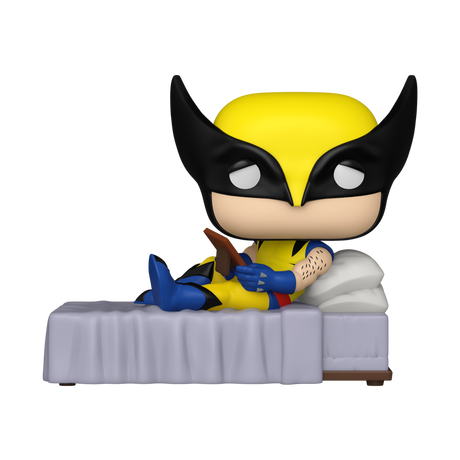 Funko Pop! Deluxe Marvel Wolverine meme figure with detailed design and vibrant colors, displayed in a collectible box.