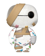 Funko Pop! Disney Big Hero 6 Baymax with Bandaid figure with glitter finish and 2024 SDCC sticker, collectible vinyl toy.