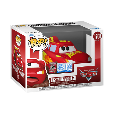 Funko Pop! Disney Cars Lightning McQueen figure from Shak's Pop Shop, 2026 CCXP Mexico exclusive collectible toy.