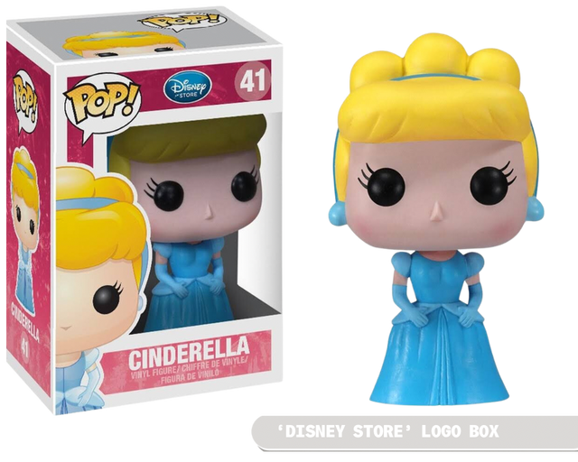 Funko Pop! Disney Cinderella figure with Disney Store logo, showing box imperfection, from Shak's Pop Shop.