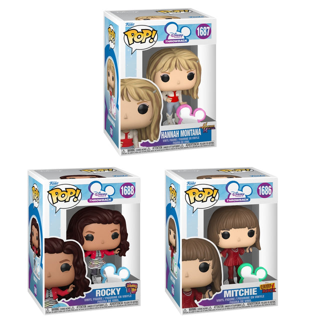 Three Funko Pop! Disney Channel Throwback figures from Shak's Pop Shop, featuring classic Disney Channel characters in collectible form.