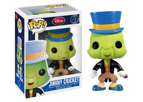 Funko Pop! Disney Jiminy Cricket figure from Disney Store, featuring Jiminy Cricket in his classic animated design.