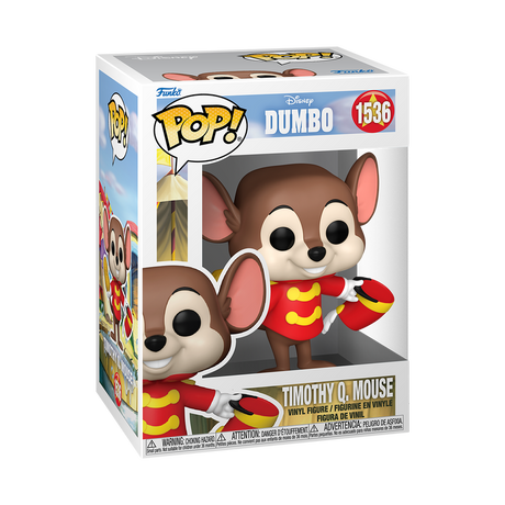 Funko Pop! Disney Dumbo figure featuring Timothy Q. Mouse, collectible vinyl toy with detailed Disney character design.