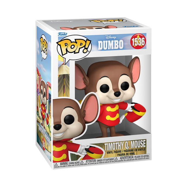 Funko Pop! Disney Dumbo figure featuring Timothy Q. Mouse, collectible vinyl toy with detailed Disney character design.