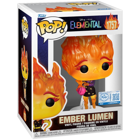 Funko Pop! Disney Elemental Ember Lumen Chase figure, a collectible vinyl toy with detailed character design from Disney's Elemental series.