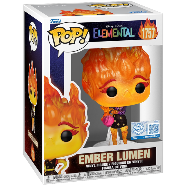 Funko Pop! Disney Elemental Ember Lumen Chase figure, a collectible vinyl toy with detailed character design from Disney's Elemental series.