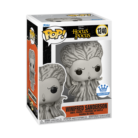 Funko Pop! Disney Hocus Pocus Winfred Sanderson figure with stone appearance, exclusive from Shak's Pop Shop, box with imperfection.