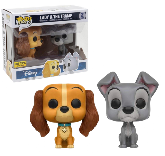 Funko Pop! Disney Lady and The Tramp figure, exclusive to Hot Topic, featuring detailed vinyl design from Shak's Pop Shop