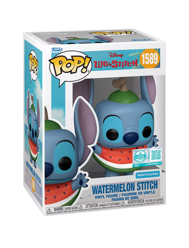 Funko Pop! Disney Lilo and Stitch Watermelon Stitch figure from Shak's Pop Shop, box lunch exclusive, LE 9,500.