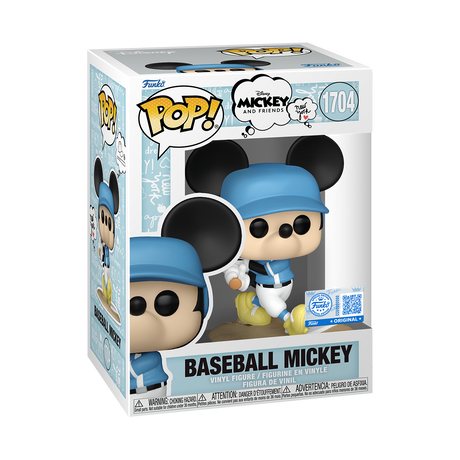 Funko Pop! Disney Mickey and Friends New York Baseball Mickey figure, special edition Funko collectible with baseball uniform.