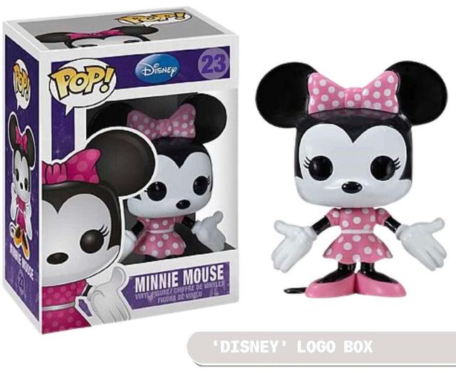 Funko Pop! Disney Minnie Mouse figure with Disney logo box, showing box imperfection, from Shak's Pop Shop.